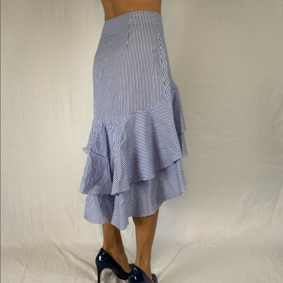 High-low ruffle striped skirt - Picture 6 of 8